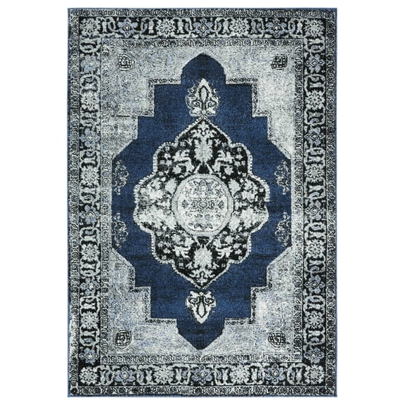 SAFAVIEH Vintage Hamadan Tahnee Oriental Area Rug, Blue/Grey, 5'3" x 7'6"