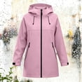 thumbnail image 6 of Cavosen Rain Jacket Women Waterproof Lightweight Long Raincoat with Hood Packable Ripstop Solid Jacket Outdoor Windbreaker Trench Coats, 6 of 8