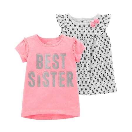 Child of Mine by Carters Short Sleeve T-Shirt & Sleeveless Top, 2-Pack (Toddler