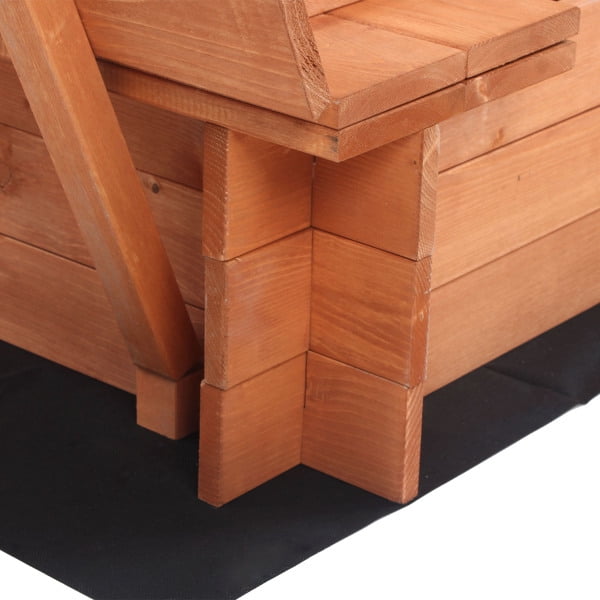 Fithood Wooden Sandbox with Convertible Cover Kids Outdoor Backyard