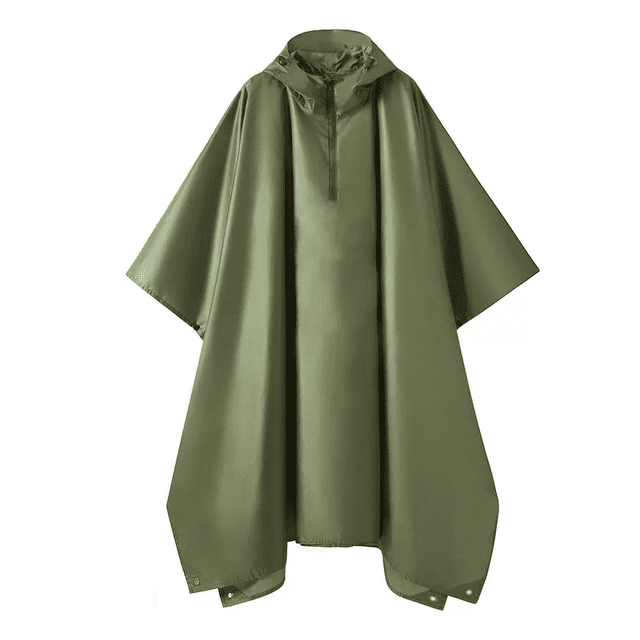 Capas Impermeable Poncho Para Hombre Mujer Dama Muy Duradero VERDDE MILITAR