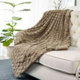 thumbnail image 4 of Home Soft Things Saga Double Sided Faux Fur Throw - Taupe - 50" x 60", 4 of 9