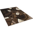 thumbnail image 3 of Allstar 5x7 Modern Area Rug in Brown with Charcoal Grey Abstract Mosaic Curve design (4' 11" x 6' 11"), 3 of 9