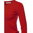 thumbnail image 4 of A2Y Women's Fitted Crew Neck Long Sleeve Pullover Classic Sweater Dark Red XL, 4 of 5