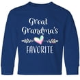 thumbnail image 3 of Inktastic Great Grandmas Favorite- Heart Great Grandchild Long Sleeve Youth T-Shirt, 3 of 5