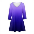 thumbnail image 6 of kytmyeq Women's Casual And Fashionable V-neck Printed Pocket 3/4 Sleeve Loose Fitting Dress, 6 of 6