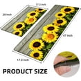 thumbnail image 3 of Sunflower Kitchen Rugs Set of 2 Anti-Fatigue Yellow Floral and Wood Plank Pattern Non Skid Kitchen Floor Mats Ergonomic Comfort Standing Mat for Kitchen, 17.3x28+17.3X 47 inch, 3 of 6
