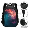 thumbnail image 3 of Pofeuu Cosmic Paint Swirl Print Storage Laptop Backpack with USB Charging Port[Water Resistant] College Computer Bookbag Fits, 3 of 7