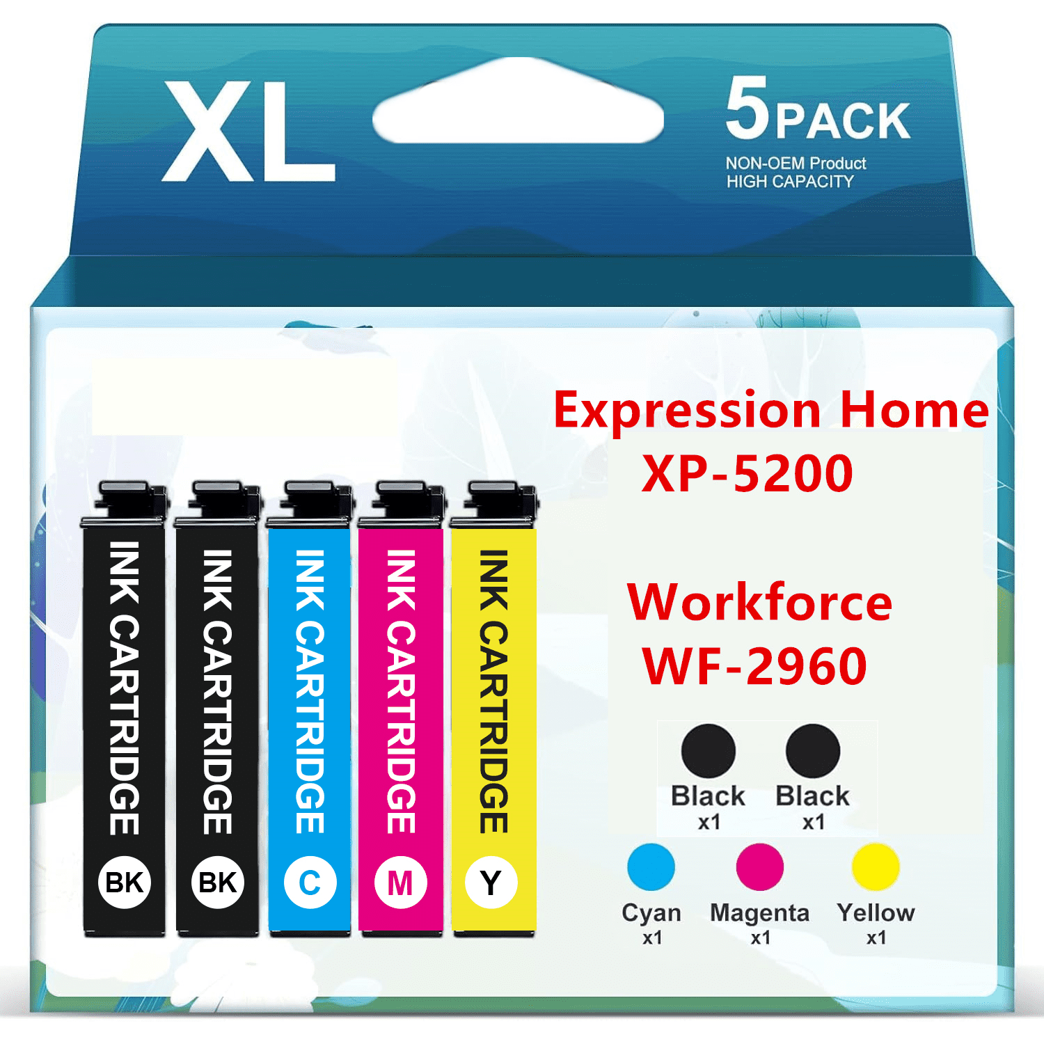 Halofox 934XL 935XL Ink Cartridge, Black, Cyan, Magenta, Yellow