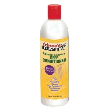 Africas Best Rinse-Out And Leave-In Deep Conditioner Protein Fortified, Professional Formula, 12