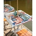 thumbnail image 2 of Hokiten Outdoor Tablecloths with Umbrella Hole & Zipper, 4th of July 54x54 Inch Square Tablecloths, Independence Day Spring Floral Love Heart Flowers Waterproof Table Cloth, Patio/Pool Table Covers, 2 of 7