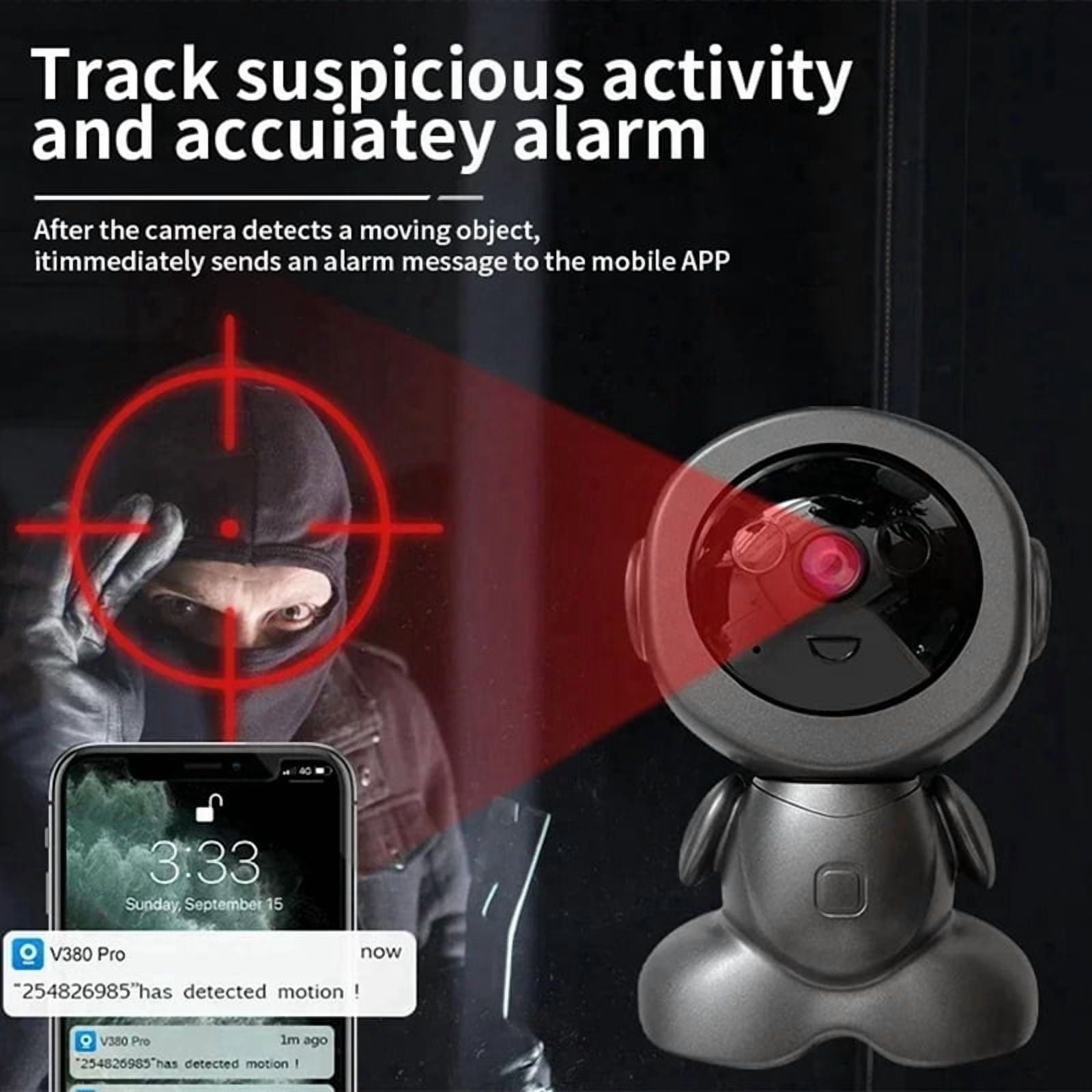 2MP Wireless Wifi Camera Auto Tracking AI Human Detect Baby Monitor HD Wireless Robot Surveillance Cmaeras SmartHome(US)
