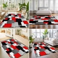 thumbnail image 4 of Area Rugs 5'x7', Red Black Geometric Carpet Runner Indoor Outdoor Rugs Home Decor Aesthetic, Modern Abstract Art Block Non Slip Mats Washable Accent Rug for Living Room Bedroom, 4 of 8
