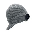 thumbnail image 3 of Gorro de Newsboy de punto para hombre, gorro grueso para esquí, gorro cálido a prueba para invierno con visera, elegante con borde , GRIS Colco Gorro de punto, 3 of 7