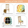 thumbnail image 4 of Colorful Spots Pattern Seat Covers for Dining Room Chairs Set Of 6,Stretch Printed Washable Chair Seat Cover with Elastic Ties and Button,Removable Waterproof Couch Cushion Covers, 4 of 6