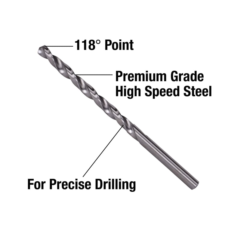 Gyros Carbon Steel Wire Gauge Mini Twist Drill Bits with Clear Vial, Size No 50 .0700 in/1.778MM, 12PK 45-11250