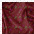 thumbnail image 4 of Soimoi Red Poly Georgette Fabric Snow Flakes Floral Decor Fabric Printed Yard 52 Inch Wide, 4 of 5