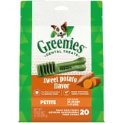 Greenies Petite Natural Dog Dental Treats, Sweet Potato Flavor, 12 oz. Pack (20 Treats)