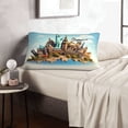 thumbnail image 6 of Sikiie Iconic Global Landmarks Print Plush Pillow Cover, Wrinkle-proof and Stain-resistant Pillow Protector without Pillow Core, Home Decoration-20"x30", 6 of 6