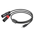 thumbnail image 1 of Cable USB-C a doble XLR de 3 pines trenzado tipo C a cable estéreo de salida XLR, 1 of 9