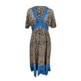 thumbnail image 4 of Leutsin Women Casual V-neck Leopard Printing Color Block Loose Long Dress, 4 of 6
