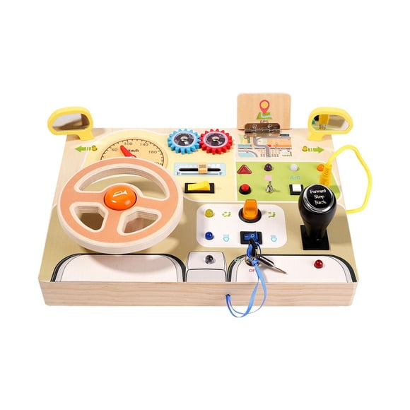 Tablero de actividades Montessori LED, juguetes de viaje para bebés, material didáctico, educación temprana, madera volante