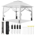 thumbnail image 4 of Ainfox 11x11 ft Outdoor Patio Pop Up Canopy Gazebo with Heavy Duty Frame, Mosquito Netting & UV Protection,White, 4 of 10