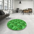 thumbnail image 4 of Ahgly Company Machine Washable Indoor Square Transitional Green Area Rugs, 4' Square, 4 of 7