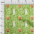 thumbnail image 1 of oneOone Cotton Cambric Light Green Fabric Halloween Dress Material Fabric Print Fabric By The Yard 42 Inch Wide, 1 of 1