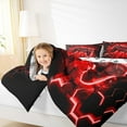 thumbnail image 5 of Manfei Red Game Console Bedding Twin Comforter Set for Boys Kids, Neon Honeycomb Bedding Sets, Gamepad Reversible, 2-Piece, 5 of 9