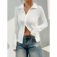 thumbnail image 2 of Women'S Long Sleeve Shirts Bell Sleeve Button Down Casual Blouse Business Casual Office Outfit White S, 2 of 8