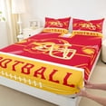 thumbnail image 3 of jejeloiu Football Sport Games Bed Sheets,Yellow Red King Sheets For Rugby Gamer 4 Pieces, 3 of 7