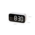 thumbnail image 3 of Alarm Clock, LED Mirror Display Digital Alarm Clock, Sound Activated Temperature Sensor USB Rechargeable Student Desk Clock, White, 3 of 5