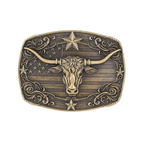 Men’s Waist Belt Buckle Engraved Bull Head Belt Metal Buckle Waistband Accessory Western Belt Fastener Clasp Buckle