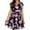 Navy, variant on Honeeladyy Sales Summer Mini Dresses for Women Summer Crewneck Floral Print Dress Ruffles Sleeveless Elastic Waist Dress