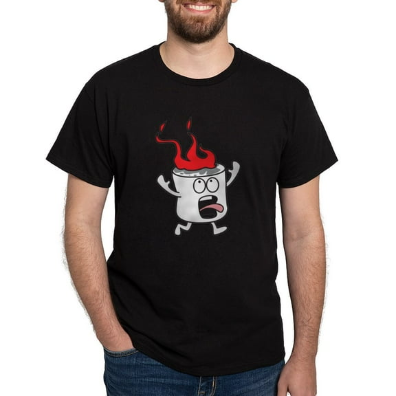 CafePress - Flaming Marshmallow T Shirt - Men's Classic Graphic Cotton T-Shirt