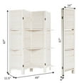 thumbnail image 2 of Costway 4 Panel Folding Room Divider Screen W/3 Display Shelves 5.6 Ft Tall White, 2 of 10