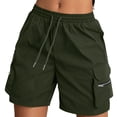thumbnail image 2 of Only Moment Women's Summer Sweat Shorts Polyester,Spandex Summer Casual Wide Leg Loose High Waist Drawstring Dressy Shorts 2026 Beach Vacation Clothes Womens Athletic Shorts Army Green,S, 2 of 4