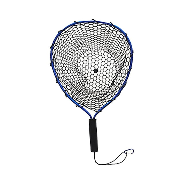 Colaxi Fishing Landing Net Fishing Mesh Net Durable Silicone Mesh Wading Net Net for Kayak Freshwater Saltwater Outdoor Fishing Blue