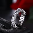 thumbnail image 4 of Jumpingount Moda Zirconia cúbica pequeñas alianzas de boda anillos ligeros anillo de dedo impermeable ahuecado joyería de mano para Ropa, zapatos y accesorios Miscelánea No.7, 4 of 6