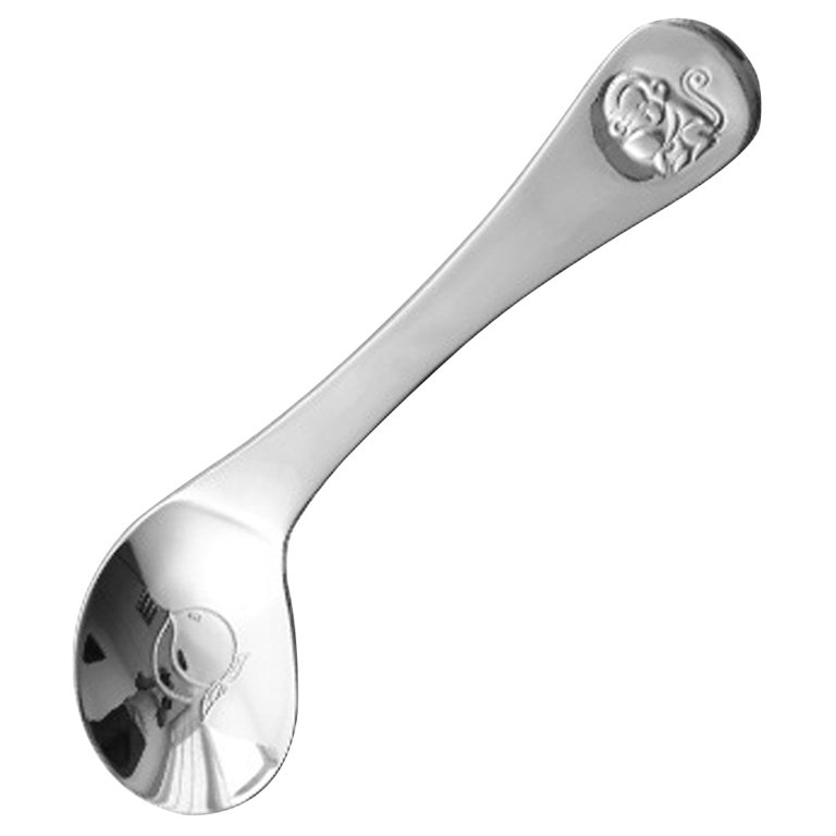 PINXOR Self Feeding spoonBaby Feeding Training Spoon Stainless Steel Baby Utensils Spoon Self-Feeding Spoon