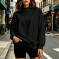 thumbnail image 5 of QIbmong Mock Neck Sweatshirt Women Long Sleeve Oversized Pullover Casual Fall Winter Soft Cotton Top(XXL,Black), 5 of 9