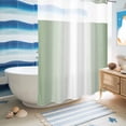 thumbnail image 5 of No Hook Shower Curtain, Sage Green Ombre Shower Curtains for Bathroom with See Through Top Window, Sage Green White Gradient Modern Waterproof & Washable Bath Curtain Extra Long 72"x96", 5 of 9