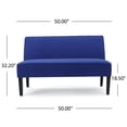 thumbnail image 2 of GDF Studio Charlotte Fabric Loveseat, Royal Blue and Matte Black, 2 of 12