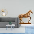 thumbnail image 2 of Estatua de bola de cristal,Estatuas de bolas de cristal para decoración del hogar,escritorio interior,Escultura de bola de cristal Figura de hierro Decoración,Estatuas de caballos,Estatuas de, 2 of 8