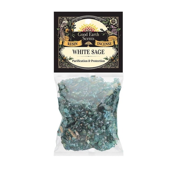 White Sage Natural Resin Incense 1oz Pack | Premium Plant Resin Incense for Meditation, Church Ceremony or House Cleansing