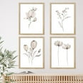 thumbnail image 4 of PixonSign Framed Wall Art Pastel Winter Tulip Daisy Flower Poster, Set of 4 Nature Wilderness Wall Decor Prints, Botanical Floral Wall Décor, Rustic Artwork for Bedroom, Office - 12"x16" Natural, 4 of 5