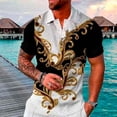 thumbnail image 3 of Cameland Tenue d'Été pour Hommes Chemise de Mode Décontractée à Manches Courtes Col Rabattu Blouse et Chemise, 3 of 5