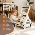 thumbnail image 3 of RedSwing Wooden Baby Push Walker Montessori Toddler Activity Center Anti Rollover Learning Walking Toy for Boys Girls White, 3 of 9