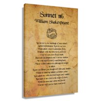 Sonnet 116 Poem Wall Art William Shakespeare Quotes Wall Art Poetry Posters for Bathroom Print Canvas Kitchen Giclee Oil Paintings for Bedroom Decor Framed 12×18 in